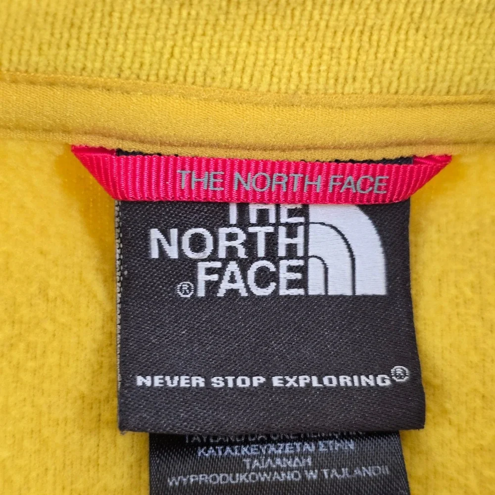 The North Face Fleece Jacket Mens XL Full Zip Yellow Mock Neck Outdoor Pockets